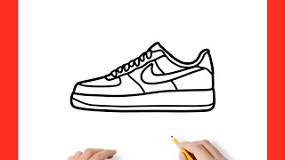 How to draw a NIKE AIR FORCE sneakers step by step / drawing nike air force 1 shoes easy