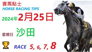 「賽馬貼士」🐴  2023 年 2 月 25 日 沙田🐴    香港賽馬貼士  HONG KONG HORSE RACING TIPS  🐴 RACE   5  6  7  8