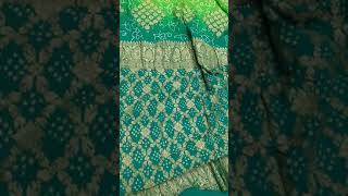 Pure Georgette banarasi jari jaal work designer handloom kutchi bandhani saree with blouse pc