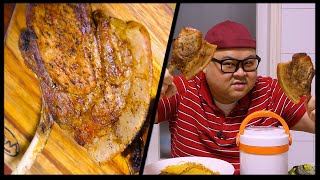 만화고기 제 2탄! 통으로 뜯어먹자_돼지프렌치랙,도끼고기,통삼겹 먹방 Mukbang Eatingshow [Pork rack French roast]