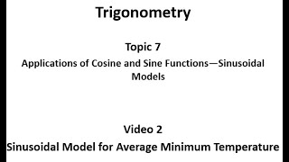 Sinusoidal Model for Average Minimum Temperature