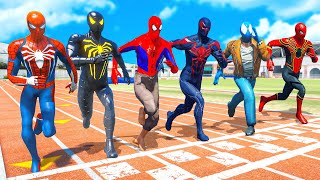 TEAM SPIDERMAN VS SONIC ARMY | GTA 5 Running Challenge Competition