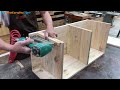 Creative Thinking Of Craftsman // Wooden Cabinet With Unique Opening And Closing Mechanism