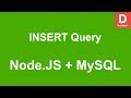 Node.JS INSERT QUERY How to add Data in MySQL Database Table