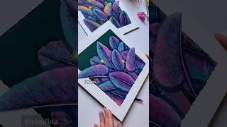 Magic flowers painting / Botanical painting / Colorful leaves painting / Leaf painting #leafart