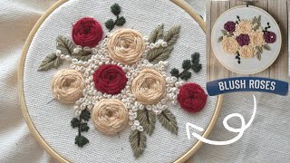 Blush roses mini embroidery kit from Leisure arts