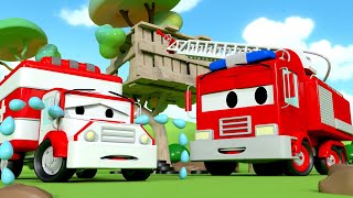 アンバーのサイレンが行方不明 - カーシティーのカーパトロール🚓 🚒 I 子供向けアニメ  - 子供向けトラックアニメ 🚨 Helicopter for kids