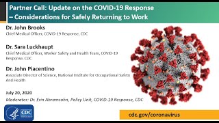 CDC COVID-19 Partner Update: Non-healthcare Workplace Contract Tracing and Testing Strategy
