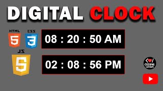 How to Create Digital Clock Using JavaScript | Project 02 |- Coding Lovers