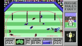 Australian Rules Football gameplay (Commodore 64, 1989)