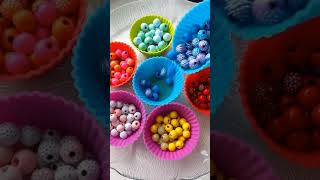 #oddlysatisfying🌈Colorful Blue BEADS Collecting⚡REVERSED drop-230 | STEP ASMR\u0026Music