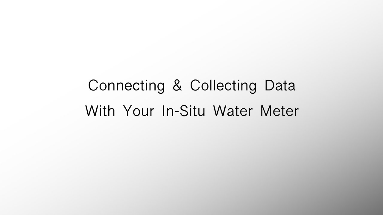 In Situ Water Meter Integration Tutorial Youtube