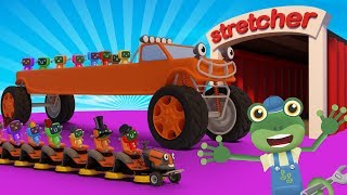 Stretching Trucks With Gecko's Garage | Truck Cartoons For Children