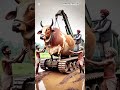 heavy cow stuck in mud remove by rescue team🙏 humanity cow rescueanimals animals indiancow