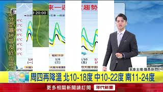 年代氣象／冷氣團襲晨低溫11度　周四強烈冷氣團更冷