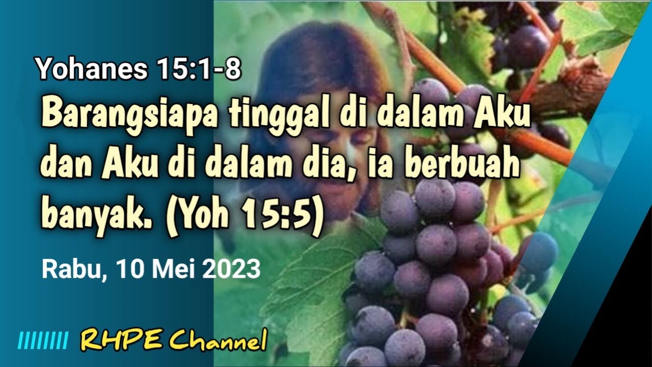 Yohanes 15:1-8//Renungan Harian Rabu, 10 Mei 2023 #renungansingkat # ...