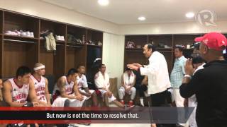 Jawo talks to Ginebra at halftime of PBA PH Cup semis game 6