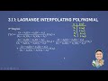 3.1.1 lagrange interpolating polynomial