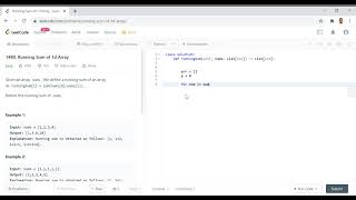 LeetCode 1480: Running Sum of 1d Array: Python Easy