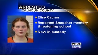 Woman arrested after reposting school threat in Calhoun County