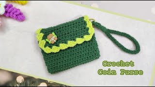 ถักกระเป๋าใบเล็กสำหรับใส่เหรียญ/ธนบัตร/การ์ด Super easy crochet coins purse with basic stitch