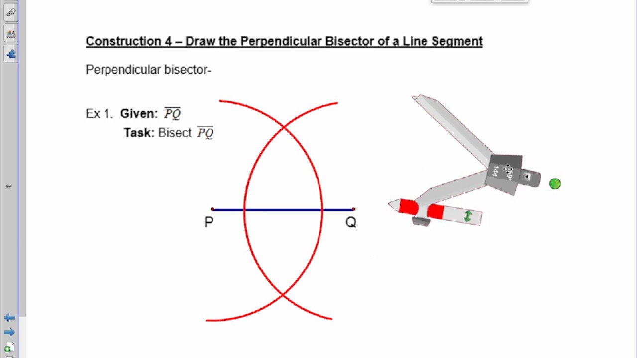 Constructions - Perpendicular Bisector - YouTube