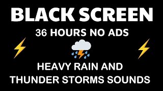 🔴 Heavy Rain and Thunder Sounds for Sleeping - Black Screen | Live Thunderstorm for Relaxation