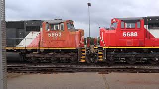 CN 3038,CN 5663 \u0026 CN 5688 Leading A Eastbound Mixed Freight Battle Creek Michigan 9/26/22