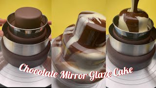 Most Satisfying Mirror Chocolate Glaze Cake Decorating - Pull me up 3 layer cake