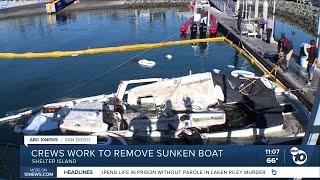 Efforts to remove sunken boat lead to closure of Shelter Island Boat Launch