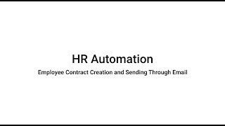 HR Automation Employee Contract Creation