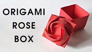 Origami ROSE LID GIFT BOX by Shin Han Goy | Paper rose box