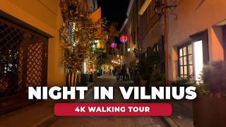 Vilnius, Lithuania - 4K Walking Tour - Magical Old Town Night Walk