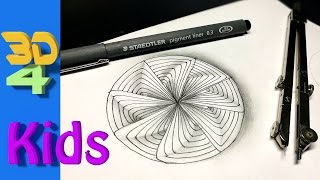 easy 3d for kids and beginners OPTICAL Illusion - Trick Art on paper