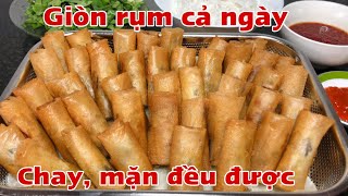 Cách làm Chả giò giòn rụm cả ngày quá đơn giản, chay mặn đều được.