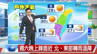 【立綱氣象報報】白天日夜溫差明顯 西部空氣品質差│中視午間氣象 20211105