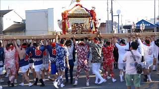 1410鴨川合同祭：安房鴨川駅に日枝神社神輿が入場モミサシがきれいです。　H29kam15