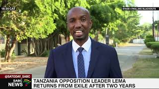 Tanzania opposition leader Godbless Lema returns from exile after two years