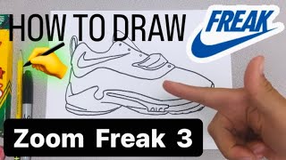 How to Draw Zoom FREAK 3 - Nike Giannis Antetokounmpo NEW Shoe Step by Step Tutorial #mrschuettesart