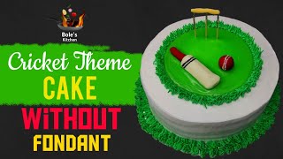 Cricket Theme Cake Without Fondant | Easy Mango Cake Design | Cricket Cake | Mango Cake |