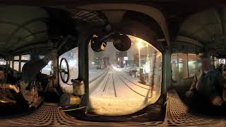 札幌市電ササラ電車VR　 雪を巻き上げる夜間の除雪作業