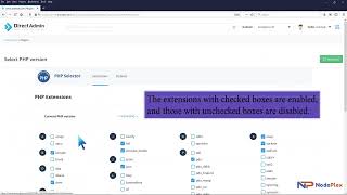 How to enable or disable PHP extensions using the CloudLinux Selector in DirectAdmin