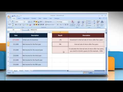 IRR function in Excel IRR function in Excel