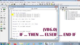 If ... then ... elseif .... end if (VB6.0)