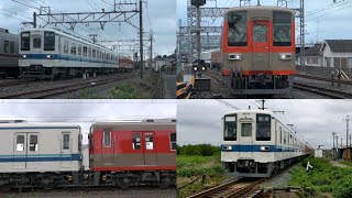 東武8000系 81107F(ツートンカラー)南栗工出場回送 事業用秩父ATS搭載車8506Fと連結