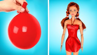 DIY Barbie Dresses with Balloons 💃🏻🎈 NEW DOLL CRAFT IDEAS