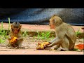 two sister eat and smile happy life when they enjoy eat mango