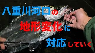 八重川河口の地形変化に対応していく