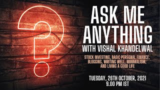 Ask Me Anything: YouTube LIVE with Vishal Khandelwal - #1