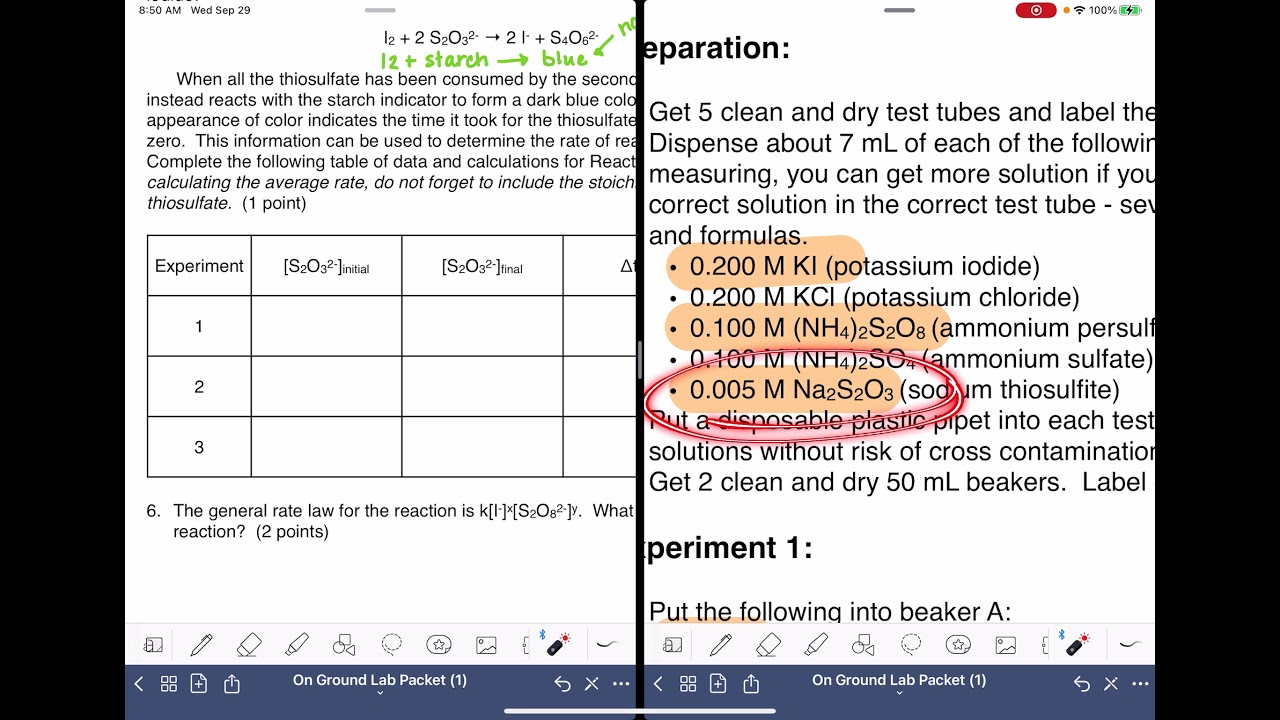 Lab 9 (Kinetics Of The Iodine Clock) Post-lab Tutorial - YouTube